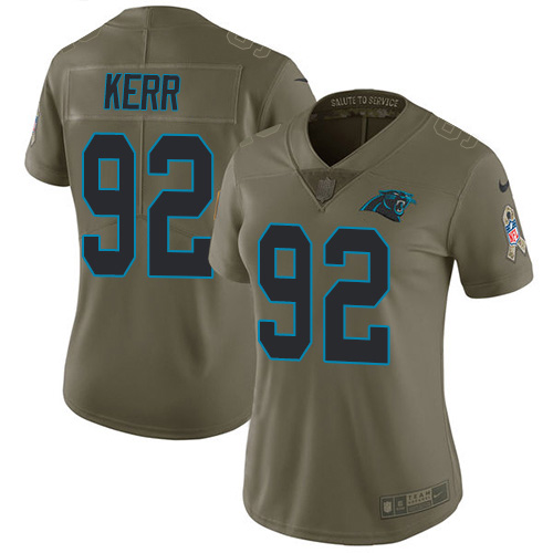 Carolina Panthers #92 Zach Kerr Olive Women's Stitched Limited 2017 Salute To Service Jersey Womens