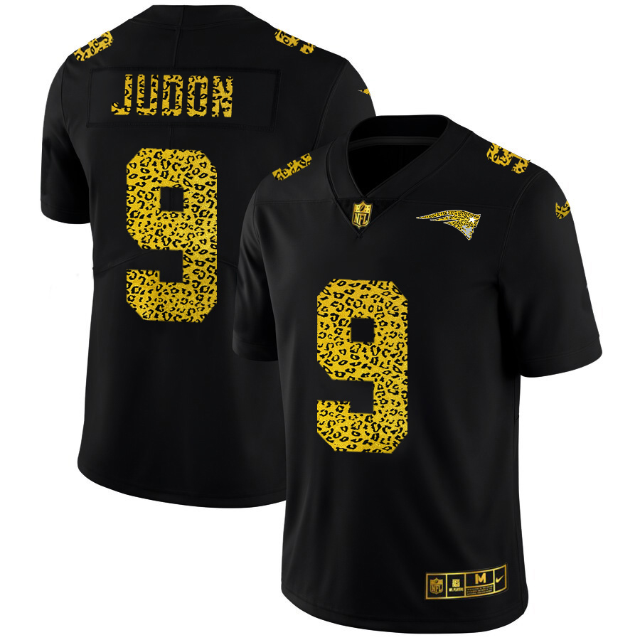 New England Patriots #9 Matt Judon Men's Leopard Print Fashion Vapor Limited Jersey Black