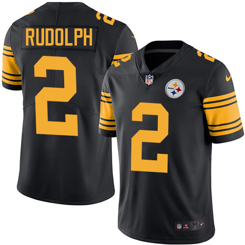 Pittsburgh Steelers #2 Mason Rudolph Black Men's Stitched Limited Rush Jersey Men's