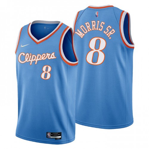 Los Angeles Los Angeles Clippers #8 Marcus Morris Sr. Mens Blue 2021/22 Swingman Jersey - City Edition Mens