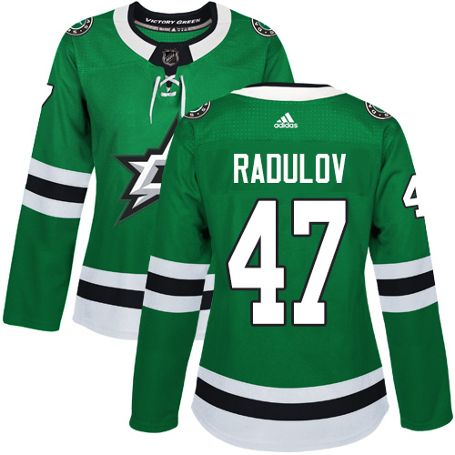 Adidas Dallas Stars #47 Alexander Radulov Green Home Authentic Women's Stitched Jersey Womens