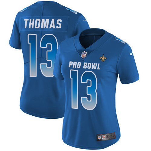 Saints #13 Michael Thomas Royal Women's Stitched Limited NFC 2019 Pro Bowl Jersey