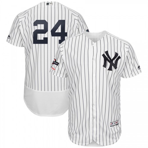 New York New York Yankees #24 Gary Sanchez Majestic 2019 Postseason Authentic Flex Base Player Jersey White Navy Men's