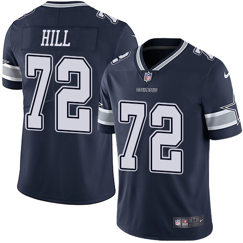 Dallas Cowboys #72 Trysten Hill Navy Blue Team Color Men's Stitched Vapor Untouchable Limited Jersey Men's