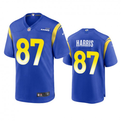 Los Angeles Los Angeles Rams #87 Jacob Harris Men's Game Jersey - Royal Men's
