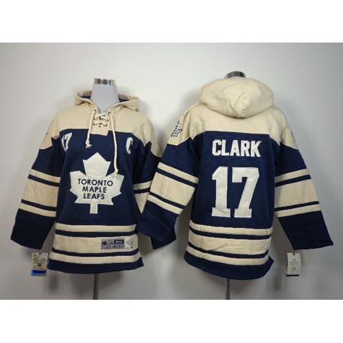 Maple Toronto Maple Leafs #17 Wendel Clark Blue Sawyer Hooded Sweatshirt Stitched Youth Jersey Youth
