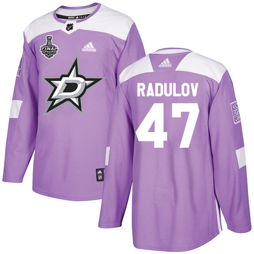 Adidas Dallas Stars #47 Alexander Radulov Purple Authentic Fights Cancer Youth 2020 Stanley Cup Final Stitched Jersey Youth