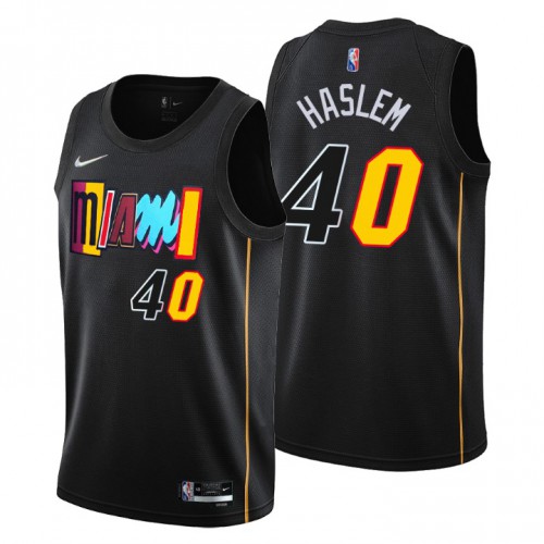 Miami Miami Heat #40 Udonis Haslem Mens Black 2021/22 Swingman Jersey - City Edition Mens