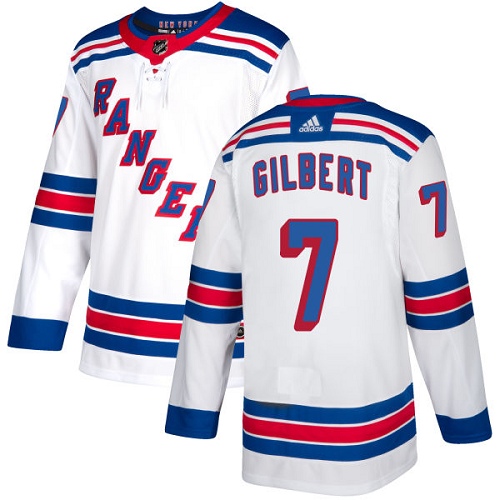 Adidas New York Rangers #7 Rod Gilbert White Away Authentic Stitched Jersey Men's
