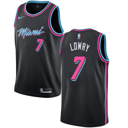 Miami Heat #7 Kyle Lowry Black Swingman City Edition 2018/19 Jersey Mens