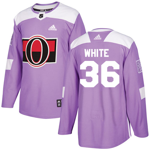 Adidas Ottawa Senators #36 Colin White Purple Authentic Fights Cancer Stitched Jersey Men's