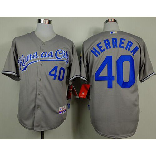 Kansas City Royals #40 Kelvin Herrera Grey Cool Base Stitched Jersey Men's