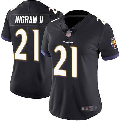 Baltimore Ravens #21 Mark Ingram II Black Alternate Women's Stitched Vapor Untouchable Limited Jersey Womens