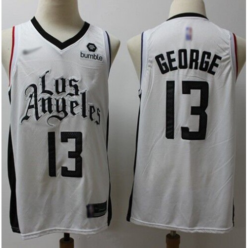 Los Angeles Clippers #13 Paul George White Swingman City Edition 2019/20 Jersey Mens