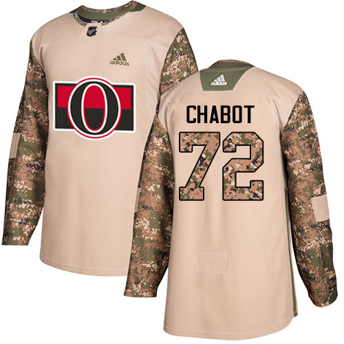 Adidas Ottawa Senators #72 Thomas Chabot Camo Authentic 2017 Veterans Day Stitched Youth Jersey Youth