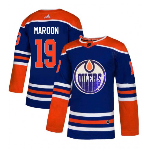 Adidas Edmonton Oilers #19 Patrick Maroon Royal Blue Sequin Embroidery Fashion Stitched Jersey Men's