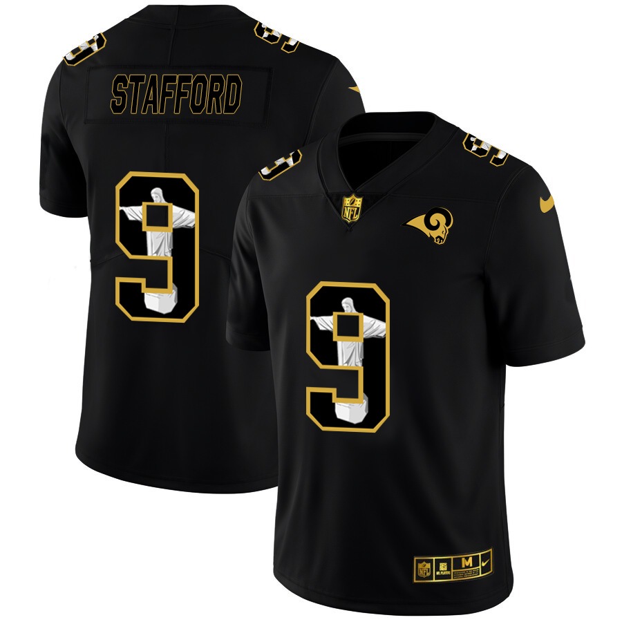 Los Angeles Rams #9 Matthew Stafford Men's Carbon Black Vapor Cristo Redentor Limited Jersey
