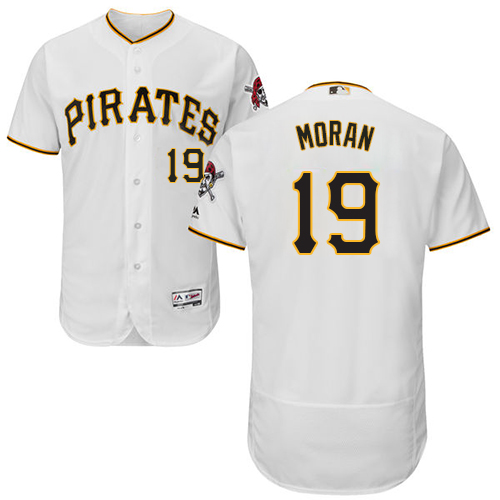 Pittsburgh Pirates #19 Colin Moran White Flexbase Authentic Collection Stitched Jersey Men's