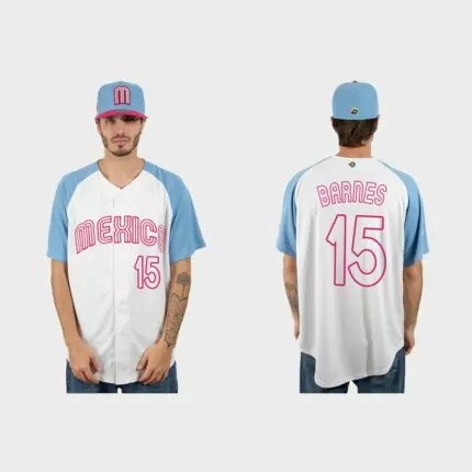 Austin Barnes Mexico Baseball 2023 World Baseball Classic Jersey – White Blue