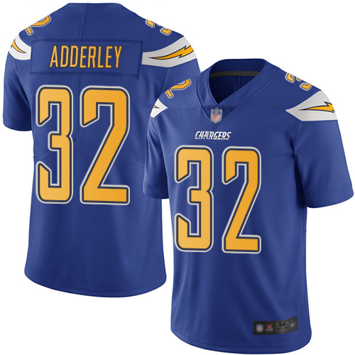 Los Angeles Chargers #32 Nasir Adderley Electric Blue Youth Stitched Limited Rush Jersey Youth