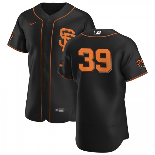 San Francisco San Francisco Giants #39 Rico Garcia Men's Black Alternate 2020 Authentic 20 at 24 Patch Player Jersey Men's