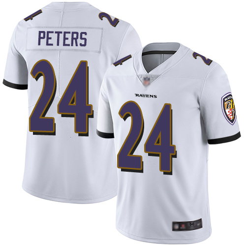 Baltimore Ravens #24 Marcus Peters White Men's Stitched Vapor Untouchable Limited Jersey Men's
