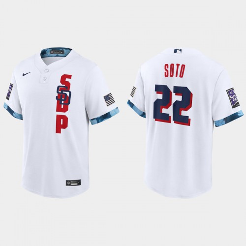 San Diego San Diego Padres #22 Juan Soto 2021 All Star Game Fan's Version White Jersey Men's