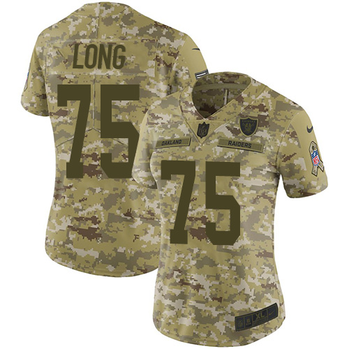 Las Vegas Raiders #75 Howie Long Camo Women's Stitched Limited 2018 Salute to Service Jersey Womens
