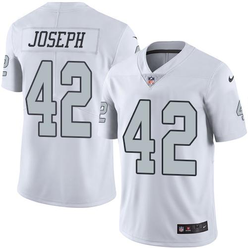 Las Vegas Raiders #42 Karl Joseph White Men's Stitched Limited Rush Jersey Men's