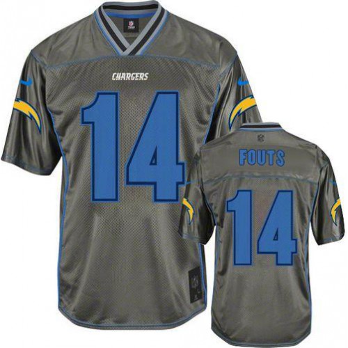 Los Angeles Chargers #14 Dan Fouts Grey Youth Stitched Elite Vapor Jersey Youth