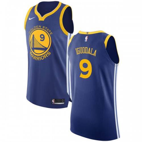 Golden State Warriors #9 Andre Iguodala Blue Authentic Icon Edition Jersey Mens