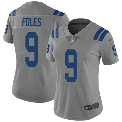 Colts #9 Nick Foles Gray Women's Stitched Limited Inverted Legend Jersey