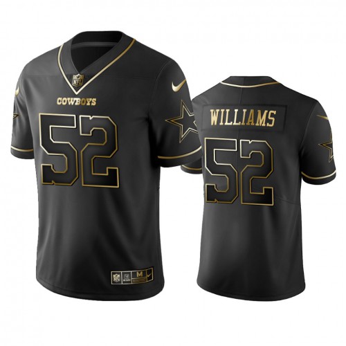 Dallas Cowboys #52 Connor Williams Black Golden Limited Edition Stitched Jersey Men's