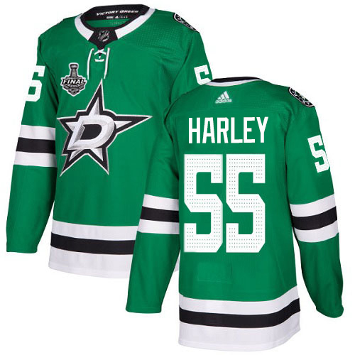 Adidas Dallas Stars #55 Thomas Harley Green Home Authentic 2020 Stanley Cup Final Stitched Jersey Men's
