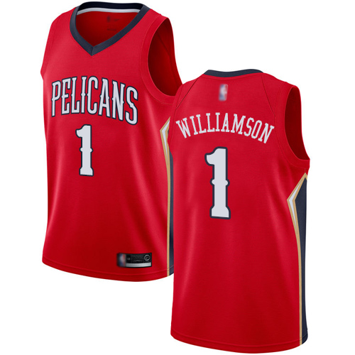 New Orleans Pelicans #1 Zion Williamson Red Youth Swingman Statement Edition Jersey Youth