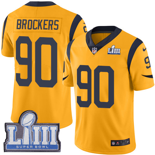 Los Angeles Rams #90 Michael Brockers Gold Super Bowl LIII Bound Men's Stitched Limited Rush Jersey Men's