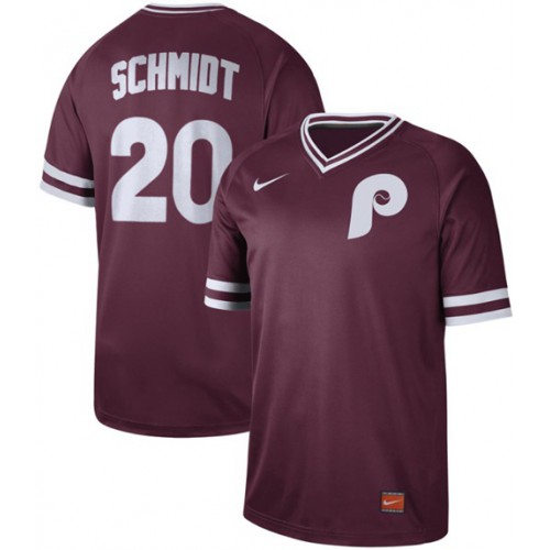 Philadelphia Phillies #20 Mike Schmidt Maroon Authentic Cooperstown Collection Stitched Jersey Men's