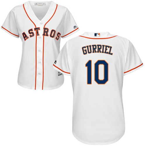 Houston Astros #10 Yuli Gurriel White Home Women's Stitched Jersey Womens