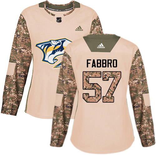 Adidas Nashville Predators #57 Dante Fabbro Camo Authentic 2017 Veterans Day Women's Stitched Jersey Womens