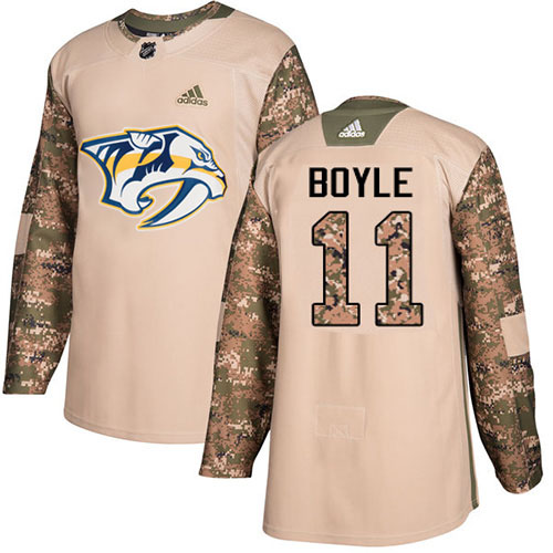 Adidas Nashville Predators #11 Brian Boyle Camo Authentic 2017 Veterans Day Stitched Jersey Men's