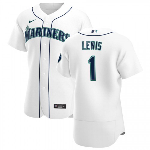Seattle Seattle Mariners #1 Kyle Lewis Men's White Home 2020 Authentic Player Jersey Men's
