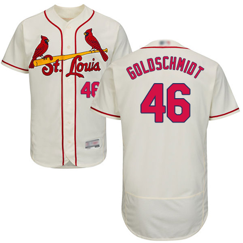 St.Louis Cardinals #46 Paul Goldschmidt Cream Flexbase Authentic Collection Stitched Jersey Men's