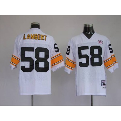 Mitchell & Ness Pittsburgh Steelers #58 Jack Lambert White Stitched Throwback Jersey Men's