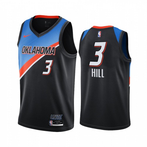Oklahoma City Thunder #3 George Hill Black Womens Swingman 2020-21 City Edition Jersey Womens