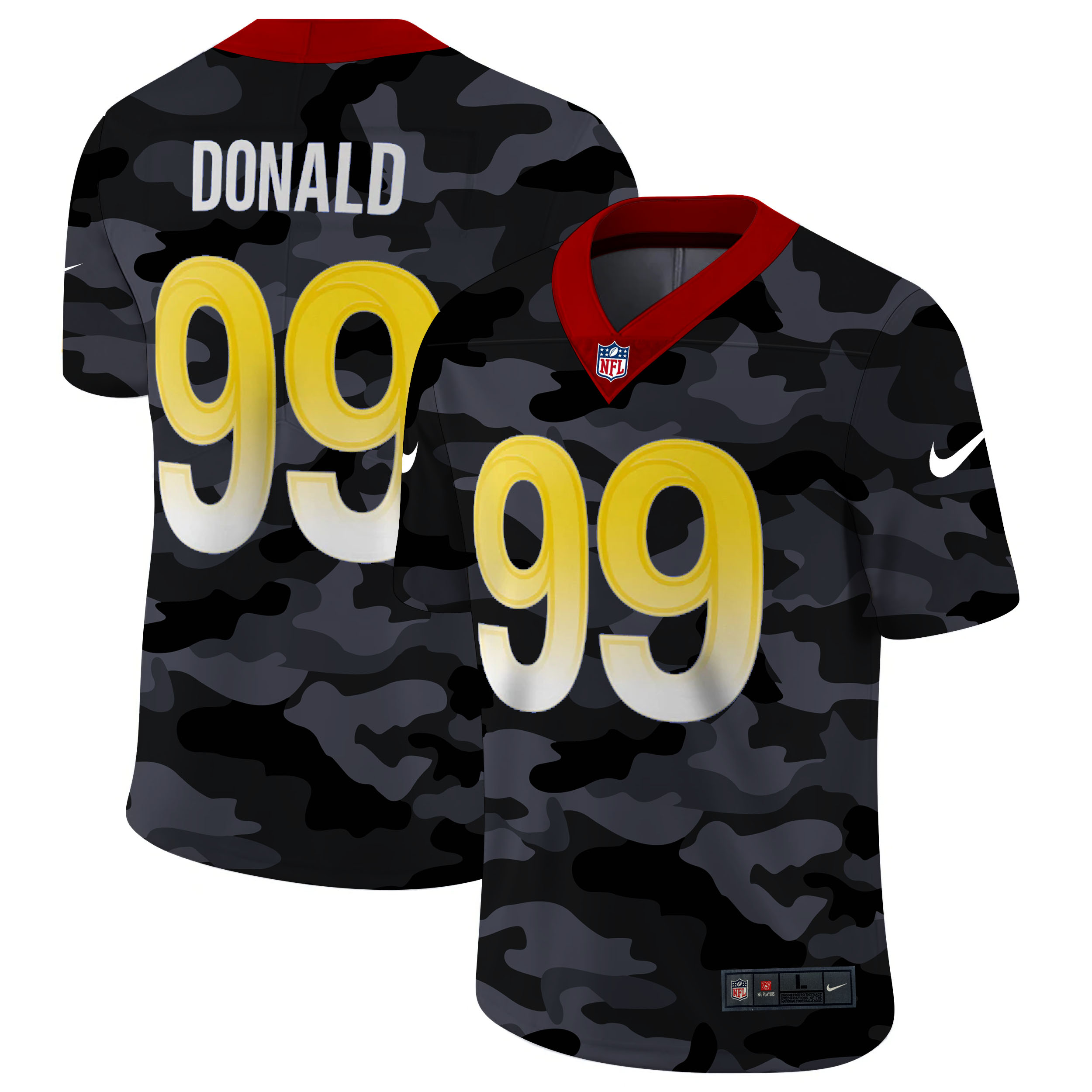 Los Angeles Rams #99 Aaron Donald Men's 2020 Black CAMO Vapor Untouchable Limited Stitched Jersey