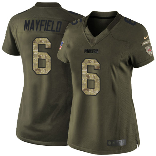 Buccaneers #6 Baker Mayfield Green Women's Stitched Limited 2015 Salute To Service Jersey