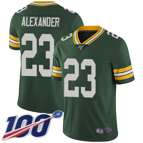 Packers #23 Jaire Alexander Green Team Color Men's Stitched 100th Season Vapor Limited Jersey