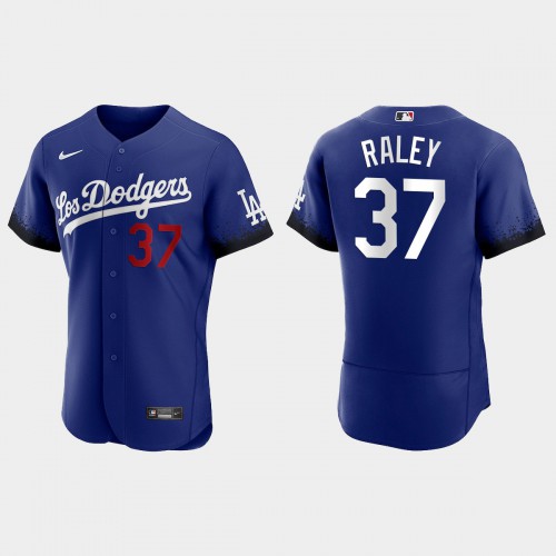 Los Angeles Los Angeles Dodgers #37 Luke Raley Men's 2021 City Connect Authentic Jersey Royal Men's
