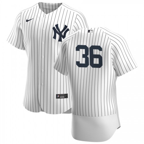 New York New York Yankees #36 Mike Ford Men's White Navy Home 2020 Authentic Player Jersey Men's