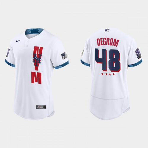 New York New York Mets #48 Jacob deGrom 2021 All Star Game Authentic White Jersey Men's